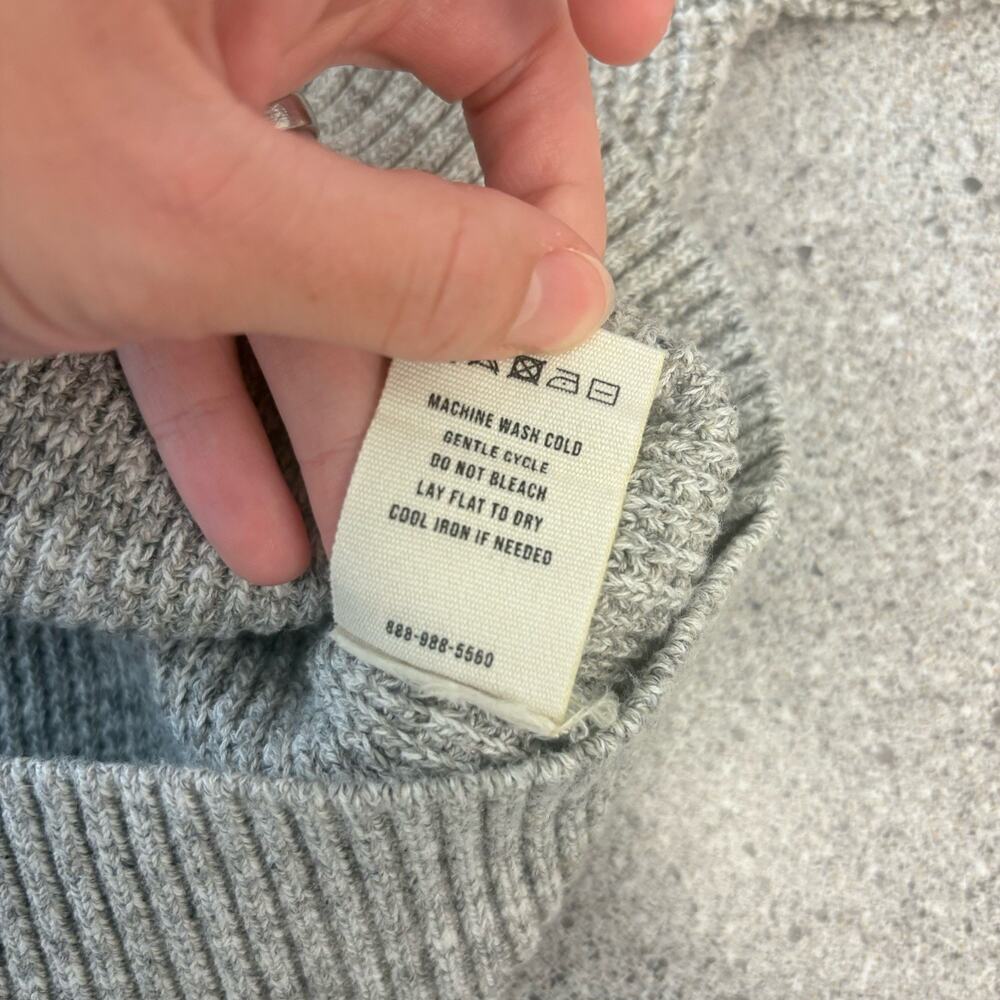 NWT Buck Mason Womens Small Gray Seafarer Cotton Shrunken Crew Sweater Fisherman - Picture 11 of 15